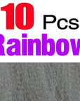 10 Packs Crystal Holographic Flashabou Crystal Flash Tinsel Fly Tying-Fly Tying Materials-Bargain Bait Box-10Pcs Rainbow-Bargain Bait Box