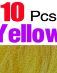 10 Packs Crystal Holographic Flashabou Crystal Flash Tinsel Fly Tying-Fly Tying Materials-Bargain Bait Box-10Pcs Yellow-Bargain Bait Box