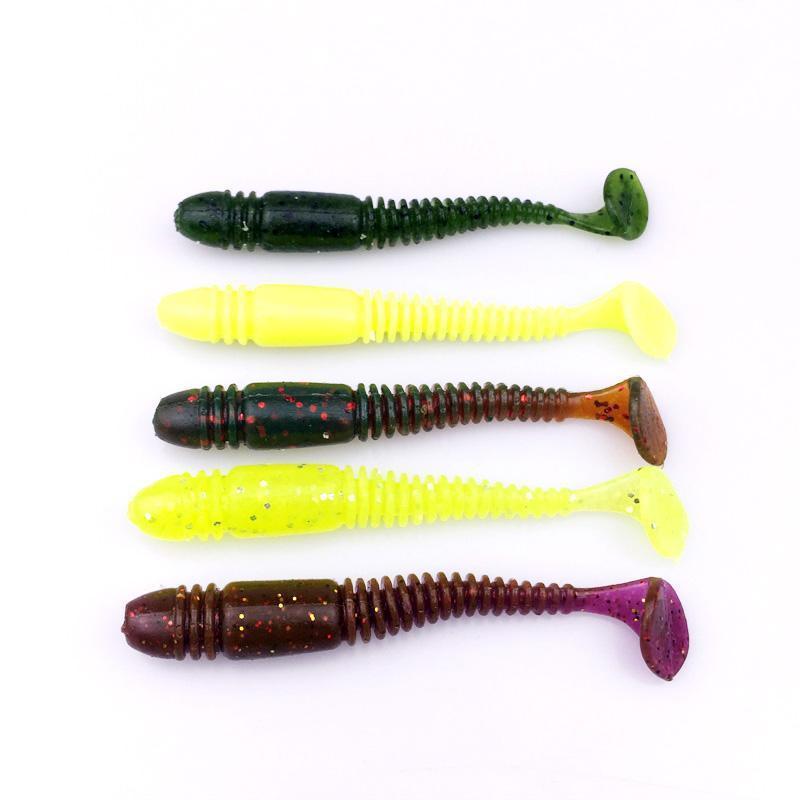 10Pcs/Lot Lures Soft Bait 75Mm 3.2G Silicone Bait Worms Fishing
