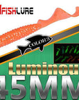 12Pcs/Lot Fishing Noctilucous Worm 45Mm 1.2G Luminous Twisted Tail Plastic-Worms & Grubs-Bargain Bait Box-COLOR3-Bargain Bait Box