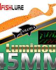 12Pcs/Lot Fishing Noctilucous Worm 45Mm 1.2G Luminous Twisted Tail Plastic-Worms & Grubs-Bargain Bait Box-COLOR4-Bargain Bait Box