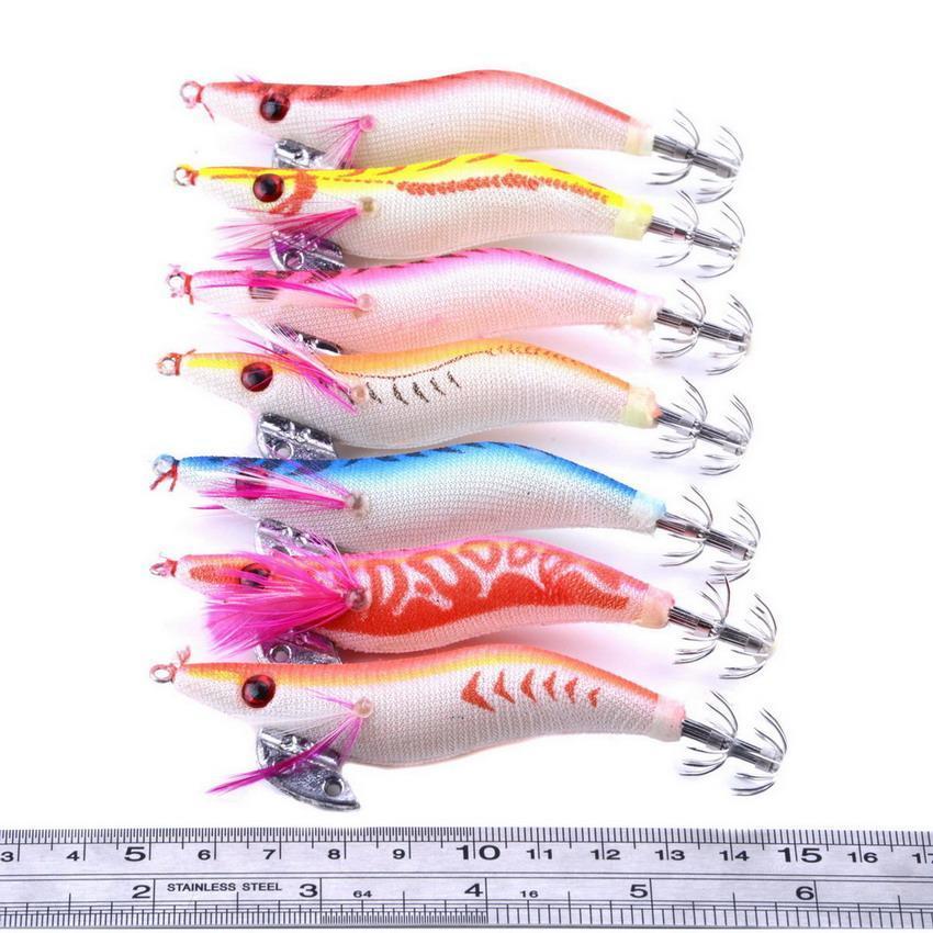 5pcs Fishing Lures Glowing Squid Jigs, Stainless Steel Light Umbrella Hooks  For Squid Shrimp Octopus Bait Clamp