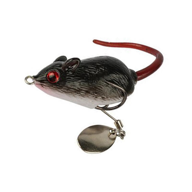 1Pcs 3D Eyes Soft Mouse Bait Bells Sound 5Cm 10.5G Fishing Lure