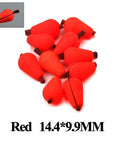 20Pcs Tear Drop Indicator Fishing Float 14.4*9.9Mm/19.2*11.68Mm Yellow/Red Color-Fishing Floats-Bargain Bait Box-Red SMALL-Bargain Bait Box
