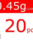 20Pcs Wifreo Tungsten Nail Pin Weight Sinker Soft Bait Insert Weights 0.3G /-Nail Weights-Bargain Bait Box-20pcs 0o45g 1I64oz-Bargain Bait Box