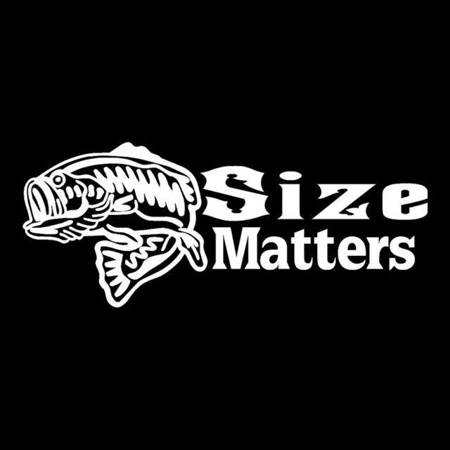 22.8*9.4Cm Size Matters Bass Vinyl Fishing Decal Funny Car Stickers Decals  Black