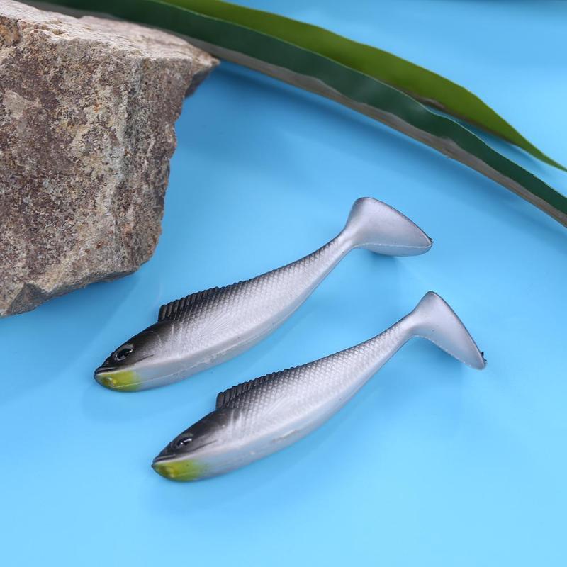 2Pcs 9G 9.5Cm T Tail Fishing Lures 3D Eyes Plastic Soft Lures For Carp Fishing-Unrigged Plastic Swimbaits-Outdoor Pro Store Store-Bargain Bait Box