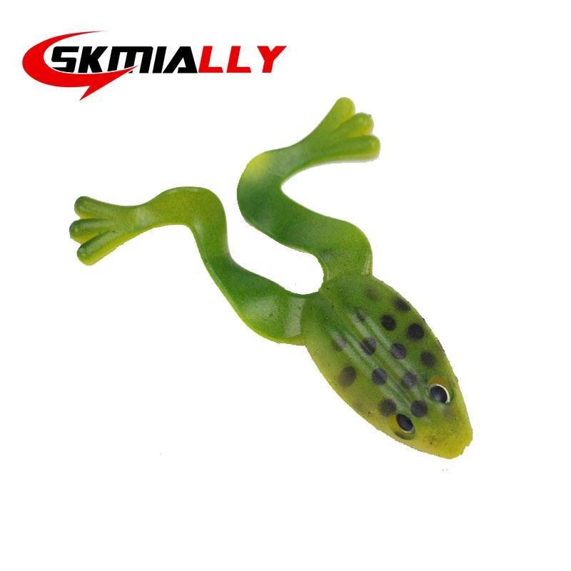 2Pcs Fishing Soft Frog With Salt 8.5Cm/12.6G With 2 T Tails Buzz