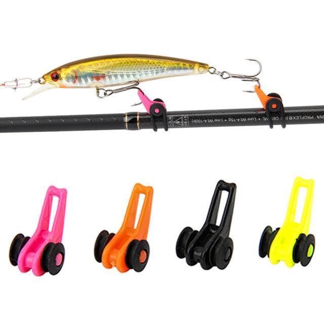 2Pcs Sliding Adjustable Fishing Rod Hook Keeper Plastic Holder Clip Hanging