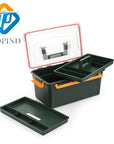 2Pcs Topind Dark Green Tackle Box 12.99X7.68X6.03 Inchutility Tool Storage Box-Tackle Boxes-Bargain Bait Box-Bargain Bait Box