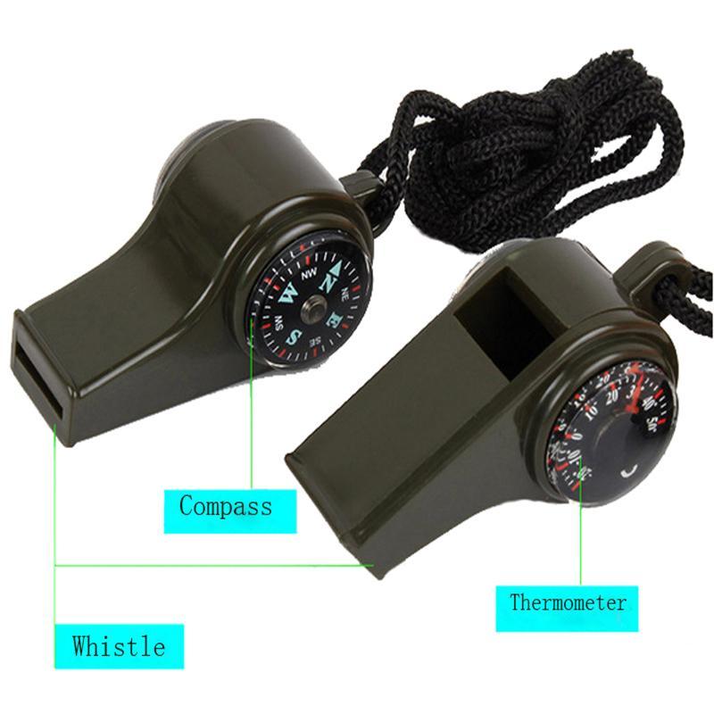 3 In1 Camping Hiking Survival Emergency Whistle Compass