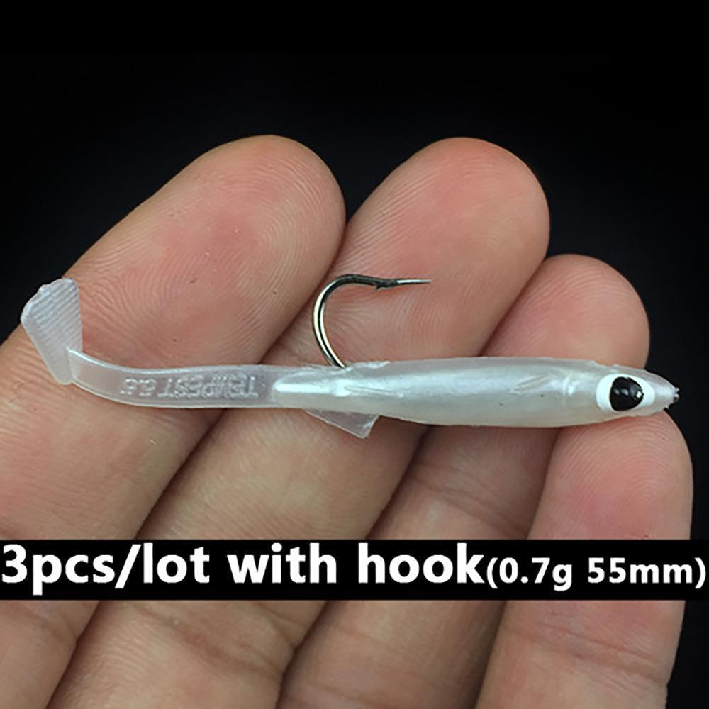 3Pcs/Log Fishing Soft Bait With Hook Eel Cub Lifelike Silicone Bass Lu –  Bargain Bait Box