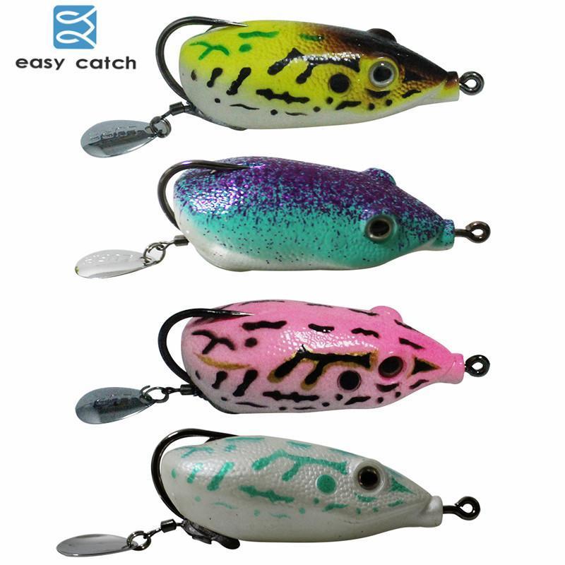 5.5cm/12.5g Frog Top Water Soft Fishing Lure with Skirt Bait Bass