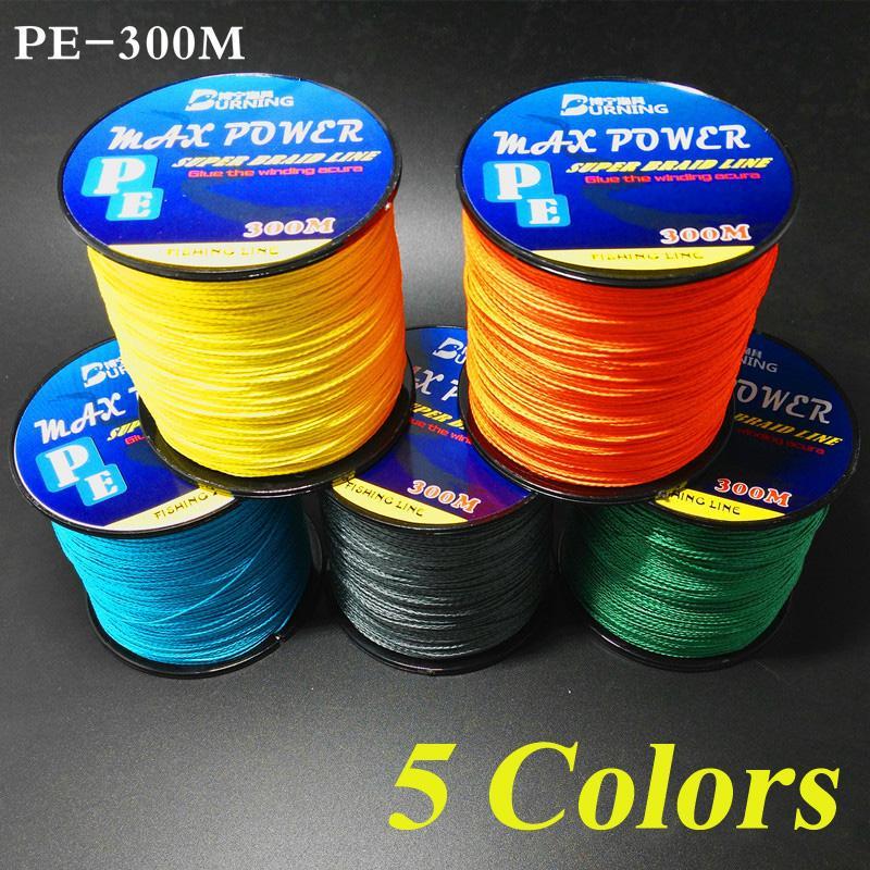 5 Colors Max Power Super Strong 300M 330Yards Pe Braided Fishing