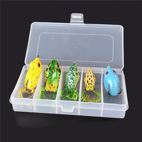 5 Kinds Style Soft Toad Frogs Bass Fishing Soft Plastic Hollow Fishing Hooks