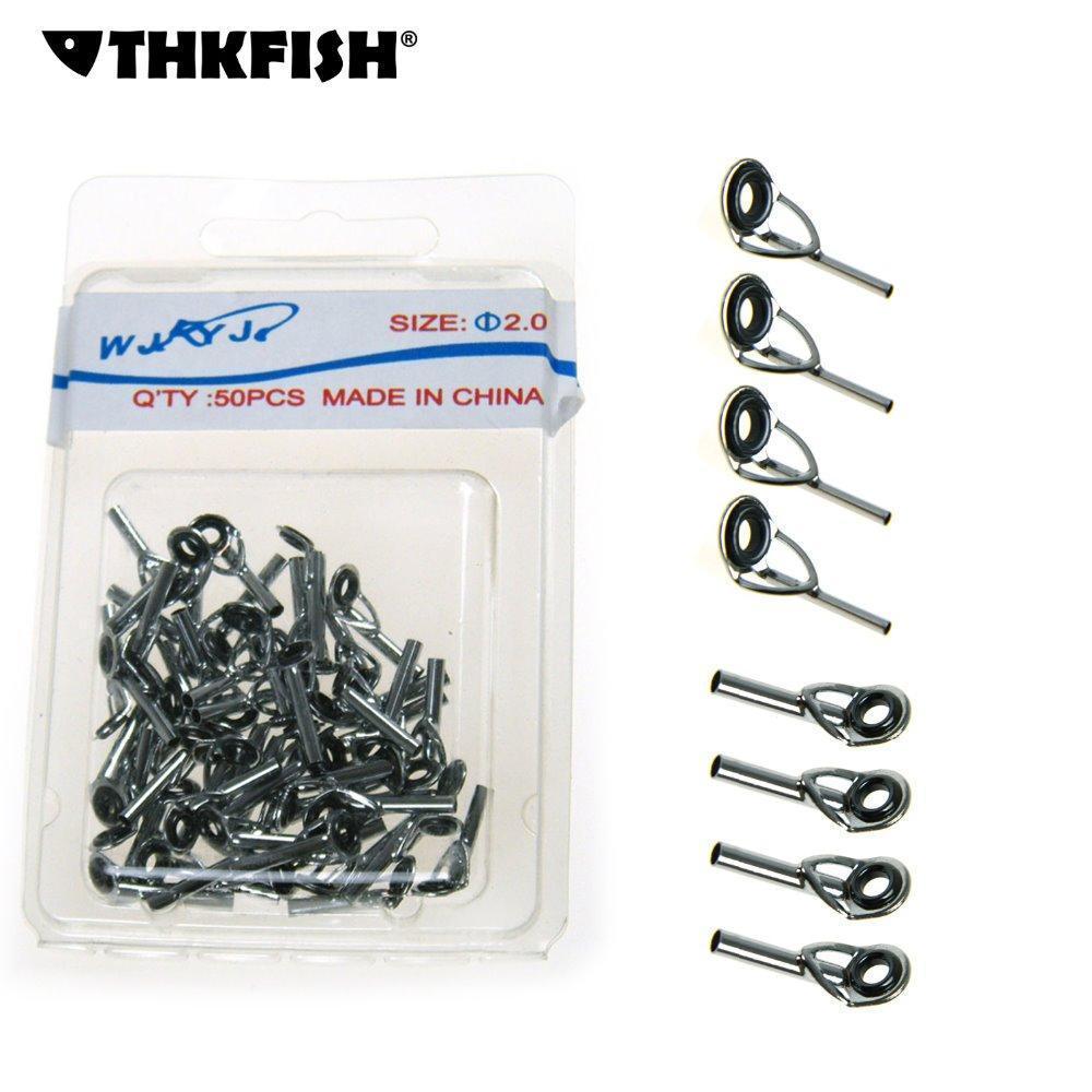 50 Pcs Fishing Rod Guide Guides Tip Tops Replacement Repair Kit 1Mm 1.5Mm  2Mm