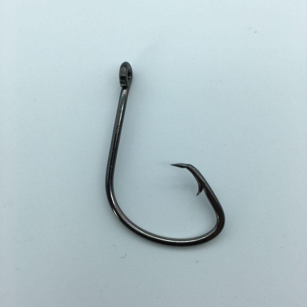 150pcs Fishing Hook 7381 Sport Offset Hook Black Carbon Steel Fish