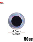 50Pcs Sliver Molded 3D Eyes For Unpainted Lure Bodies, Size 3.5 4.0 4.5 5.0-Fish Eyes-Bargain Bait Box-4mm-Bargain Bait Box