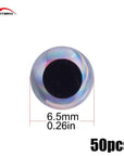 50Pcs Sliver Molded 3D Eyes For Unpainted Lure Bodies, Size 3.5 4.0 4.5 5.0-Fish Eyes-Bargain Bait Box-6 point 5mm-Bargain Bait Box