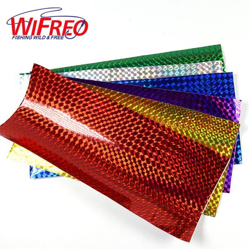 [6 Pcs] 10Cm X 20Cm Holographic Adhesive Film Flash Tape For Lure Making Fly