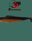 6Pcs 8Cm/4.7G Esfishing Cannibal 3" Fishing Soft Plastic S Shad Silicone Bait-Unrigged Plastic Swimbaits-Bargain Bait Box-Black-75mm-Bargain Bait Box