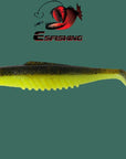 6Pcs 8Cm/4.7G Esfishing Cannibal 3" Fishing Soft Plastic S Shad Silicone Bait-Unrigged Plastic Swimbaits-Bargain Bait Box-Green-75mm-Bargain Bait Box