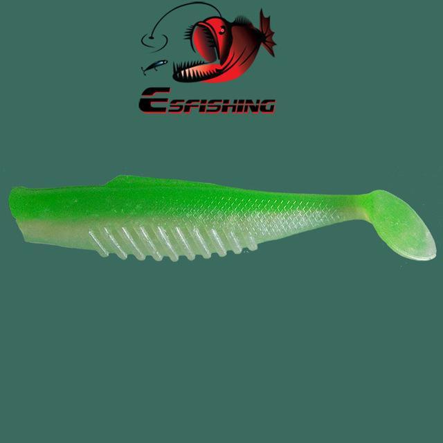 6Pcs 8Cm/4.7G Esfishing Cannibal 3&quot; Fishing Soft Plastic S Shad Silicone Bait-Unrigged Plastic Swimbaits-Bargain Bait Box-Light Green-75mm-Bargain Bait Box