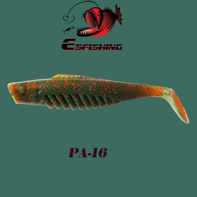 6Pcs 8Cm/4.7G Esfishing Cannibal 3&quot; Fishing Soft Plastic S Shad Silicone Bait-Unrigged Plastic Swimbaits-Bargain Bait Box-PA16-75mm-Bargain Bait Box