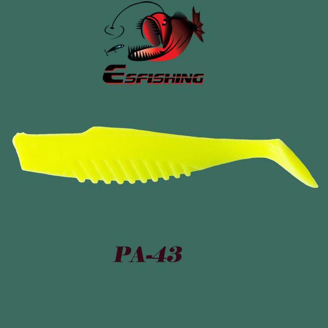 6Pcs 8Cm/4.7G Esfishing Cannibal 3&quot; Fishing Soft Plastic S Shad Silicone Bait-Unrigged Plastic Swimbaits-Bargain Bait Box-PA43-75mm-Bargain Bait Box
