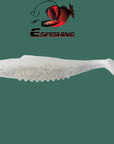 6Pcs 8Cm/4.7G Esfishing Cannibal 3" Fishing Soft Plastic S Shad Silicone Bait-Unrigged Plastic Swimbaits-Bargain Bait Box-White-75mm-Bargain Bait Box