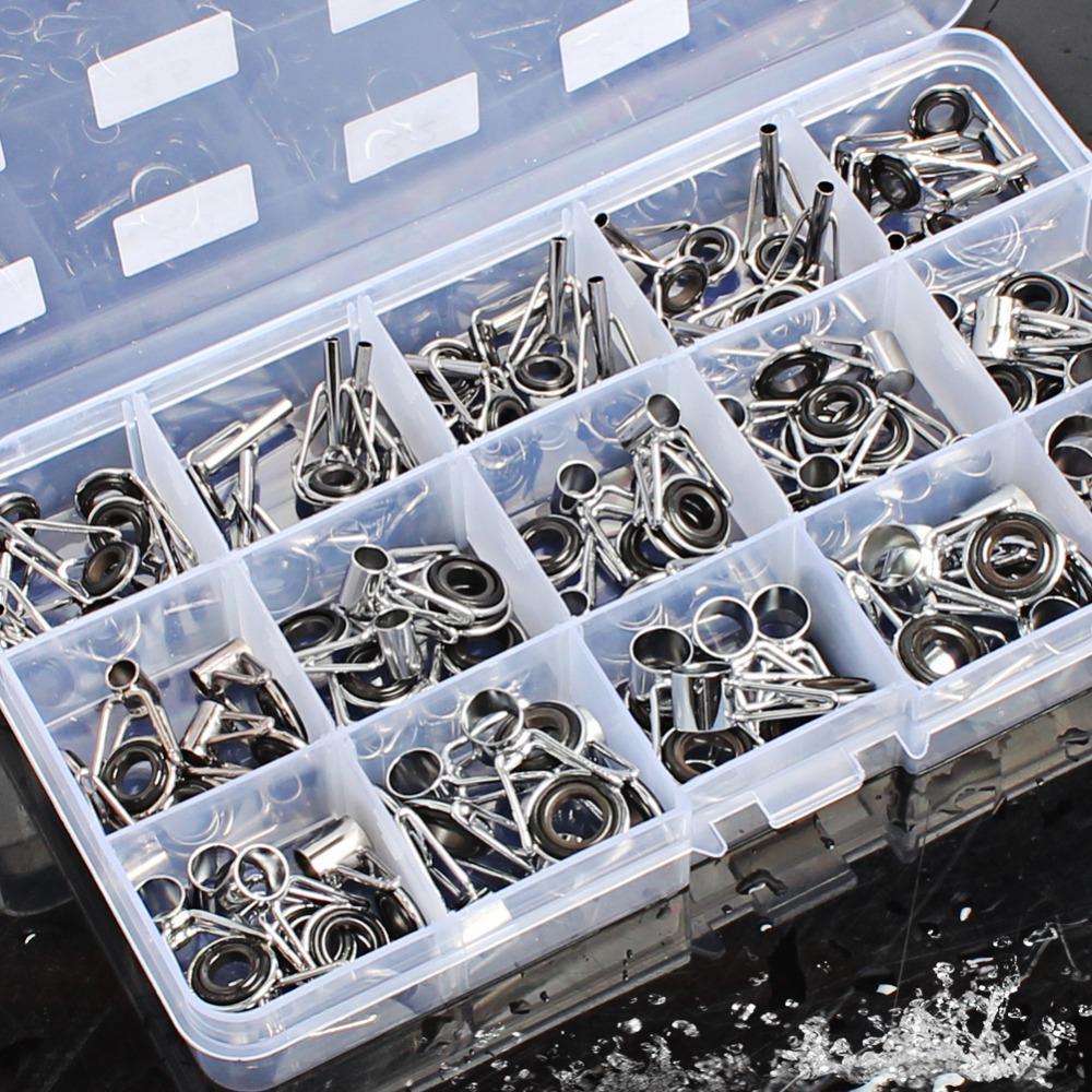 75Pcs/Box Telescopic Fishing Rod Guide Tip Repair Kit Rod Diy Eye Ring –  Bargain Bait Box