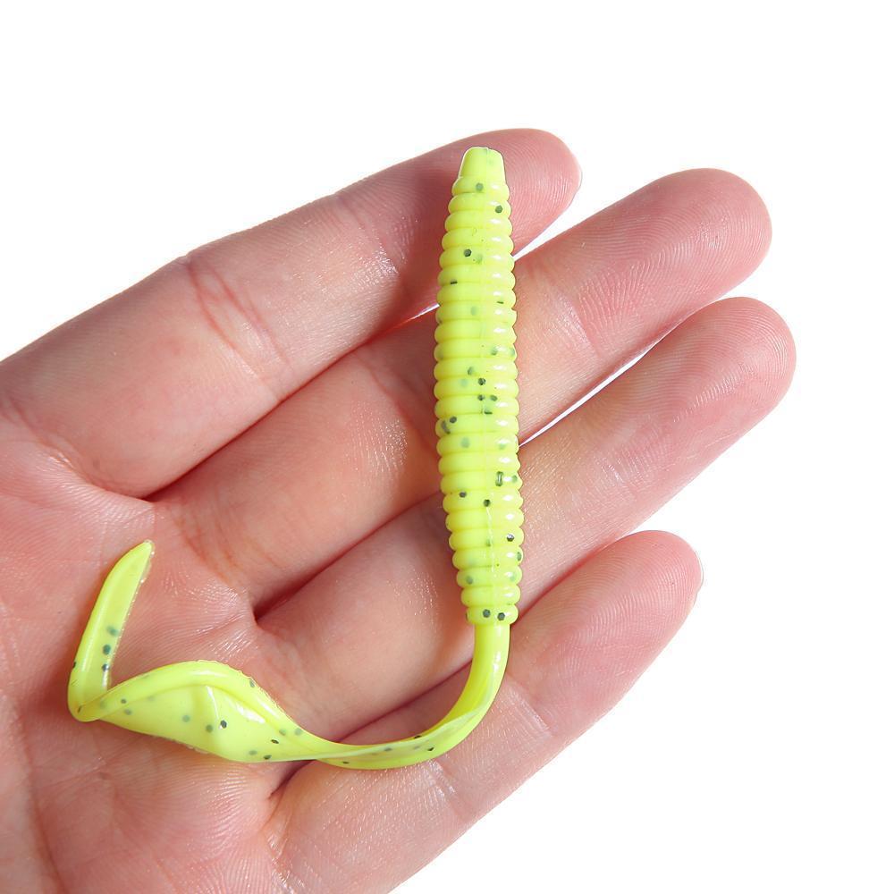 8Pcs/Lot Long Tail Grubs 10Cm 2.4G Curly Tail Soft Lure Long Curly