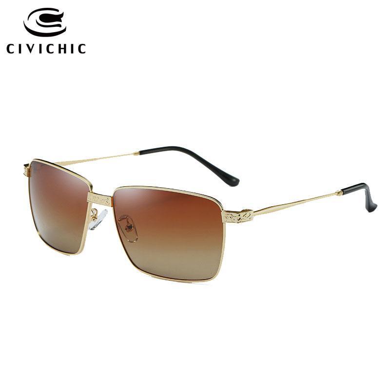 Civichic Men Polarized Sunglasses Classic Lunettes Metal Frame Fishing Glasses-Polarized Sunglasses-Bargain Bait Box-BlackGold-Bargain Bait Box