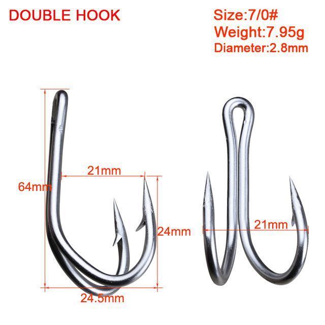 Comdaba 5Pcs Carbon Steel Fishhook With Hole Fishing Tackle 2