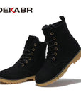 Dekabr Men Boots Snow Warm Casual Shoes Men Boots Leather Plush Fur Unisex-Boots-Bargain Bait Box-Black-5-Bargain Bait Box