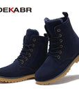 Dekabr Men Boots Snow Warm Casual Shoes Men Boots Leather Plush Fur Unisex-Boots-Bargain Bait Box-Navy-5-Bargain Bait Box