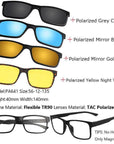 Ivsta Include Frame Polarized Clip On Sunglasses Men Tr90 Custom Prescription-Polarized Sunglasses-Bargain Bait Box-Black Frame 4 Clips-Bargain Bait Box