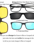 Ivsta Include Frame Polarized Clip On Sunglasses Men Tr90 Custom Prescription-Polarized Sunglasses-Bargain Bait Box-Black Grey Yellow-Bargain Bait Box