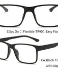 Ivsta Include Frame Polarized Clip On Sunglasses Men Tr90 Custom Prescription-Polarized Sunglasses-Bargain Bait Box-Only Black Frame-Bargain Bait Box