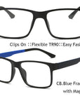 Ivsta Include Frame Polarized Clip On Sunglasses Men Tr90 Custom Prescription-Polarized Sunglasses-Bargain Bait Box-Only Blue Frame-Bargain Bait Box