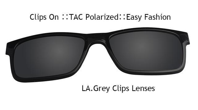 Ivsta Include Frame Polarized Clip On Sunglasses Men Tr90 Custom Prescription-Polarized Sunglasses-Bargain Bait Box-Only Grey Clips-Bargain Bait Box