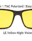 Ivsta Include Frame Polarized Clip On Sunglasses Men Tr90 Custom Prescription-Polarized Sunglasses-Bargain Bait Box-Only Yellow Clips-Bargain Bait Box