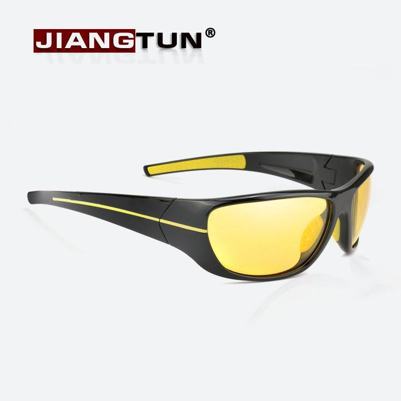 Jiangtun Night Vision Sunglasses Men Polarized Night Driving Enhanced Light At-Polarized Sunglasses-Bargain Bait Box-Red-Bargain Bait Box