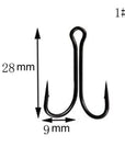 Jsm 50Pcs/Lot Dual High Carbon Steel Black Fishing Hooks Double Anchor Hook-Specialty Hooks-Bargain Bait Box-1-Bargain Bait Box