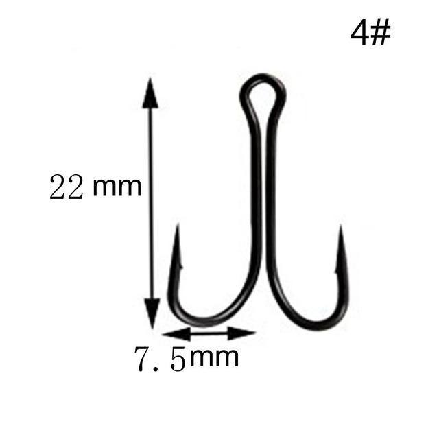 Jsm 50Pcs/Lot Dual High Carbon Steel Black Fishing Hooks Double Anchor Hook-Specialty Hooks-Bargain Bait Box-4-Bargain Bait Box