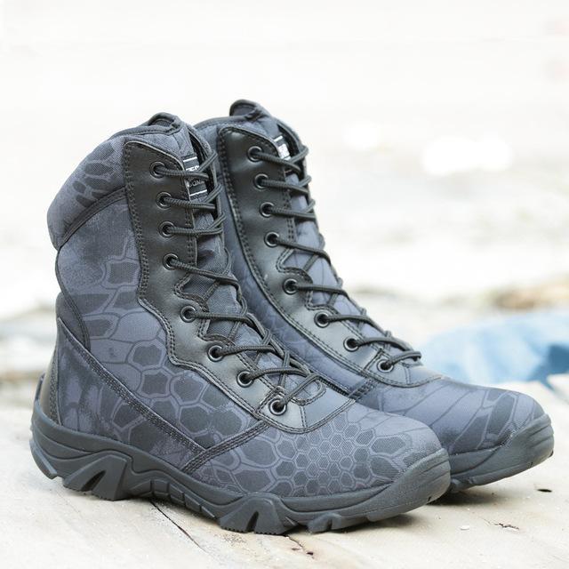Men Military Tactical Boots Waterproof Leather Boots Desert Safty Work Shoes-Boots-Bargain Bait Box-Black-5-Bargain Bait Box