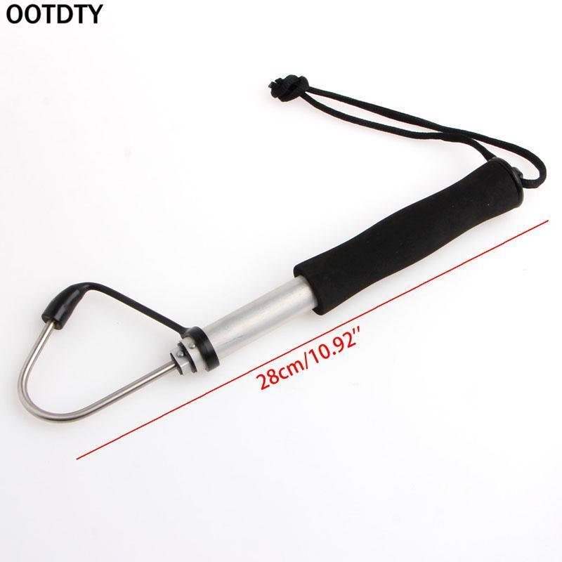 Ootdty Fishing Spear Hook Tackle Telescopic Retractable Fish Gaff Stainless