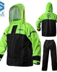 Pole Rain Coat Sports Jacket Motorbike Raincoat Suit Motocross Impermeable-Rain Coats-PRO-BIKER-Black Green-XL-Bargain Bait Box