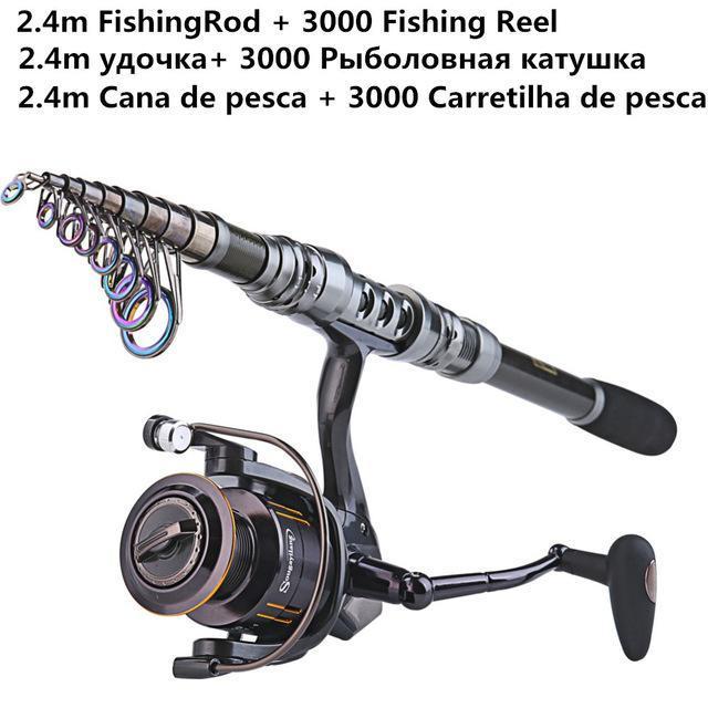Spinning Fishing Rod Combo 1.8-3.6M Telescopic Fishing Rod And