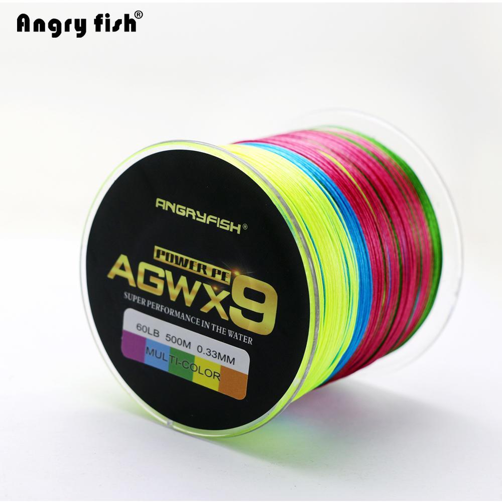 Angryfish 500M 9 Strands Super Multicolor Pe Braided Fishing Line Stro –  Bargain Bait Box